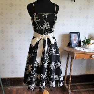 Masquerade Black & Cream Party Dress, Size 3/4